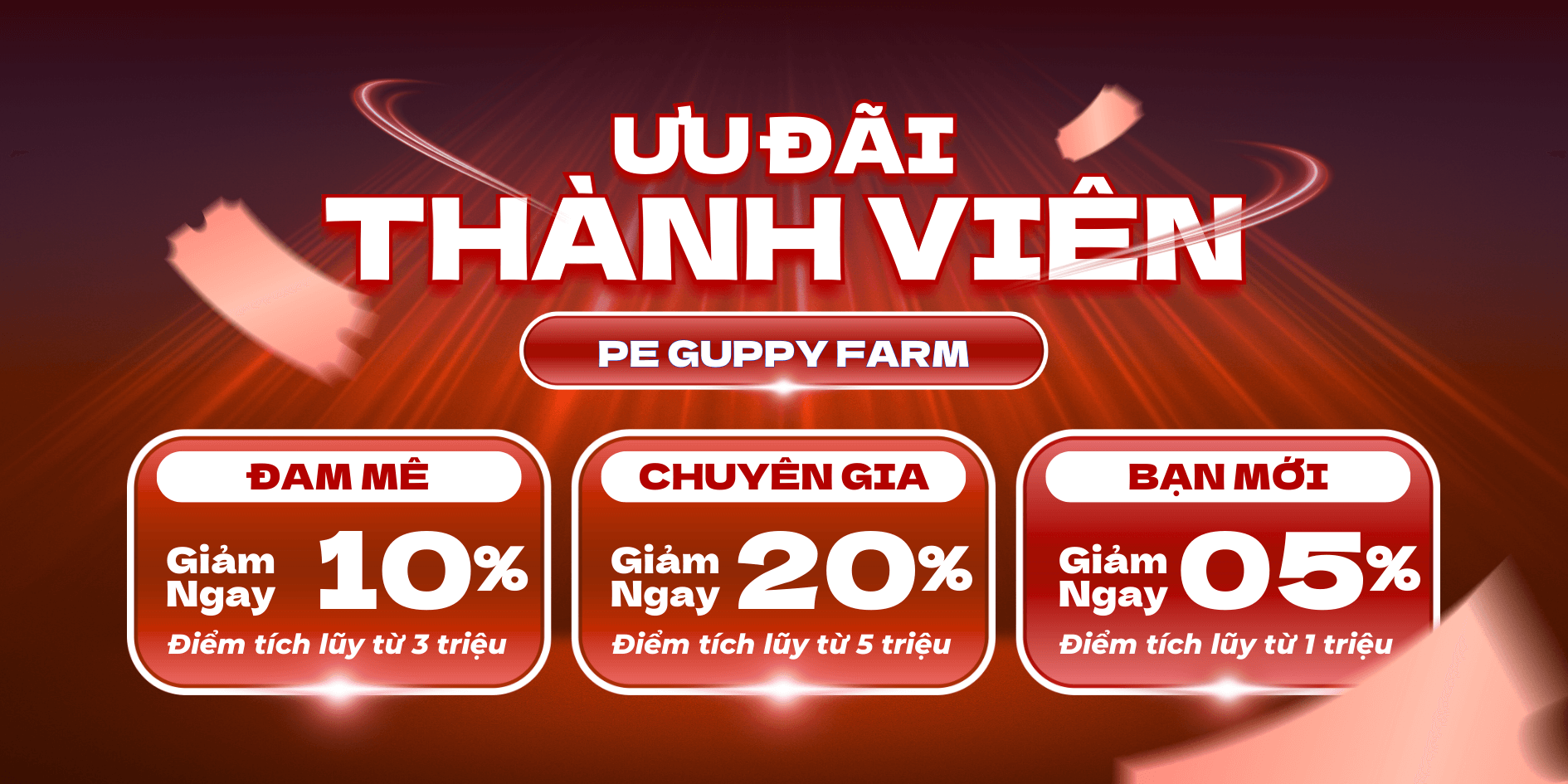 ưu đãi thành viên Pe Guppy Farm