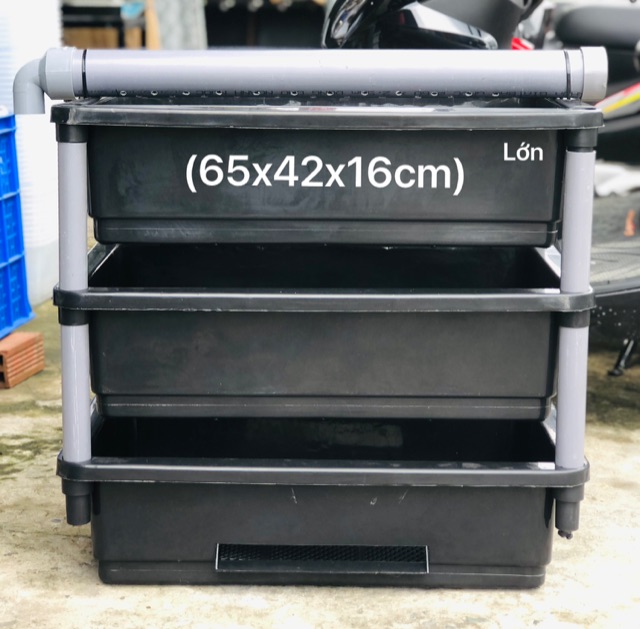 Lọc Bakki Đen 3 tầng Out thác (65x42x16)