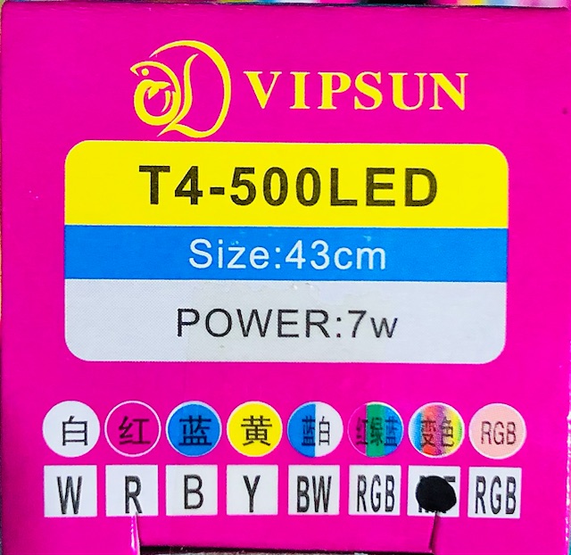 VIPSUN T4-500-LED 43cm 7W Đèn ống 3 chế độ 
