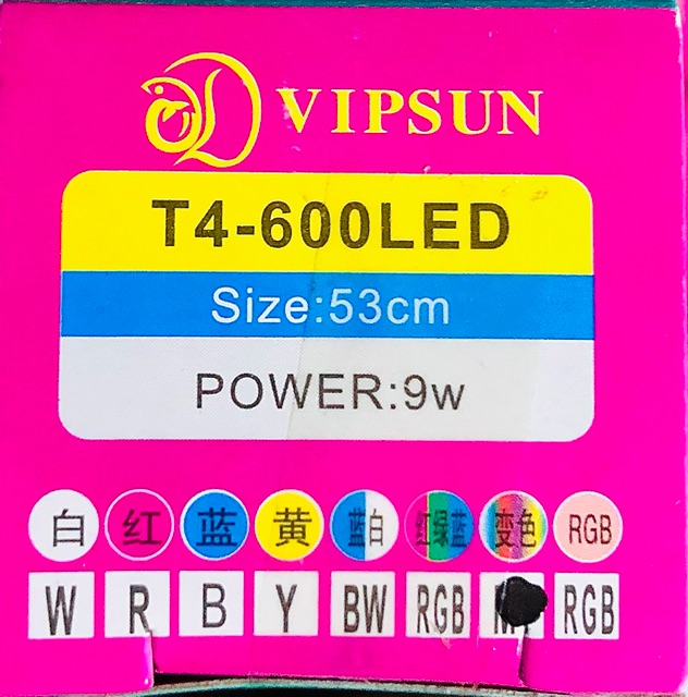 VIPSUN T4-600-LED 53cm 9W Đèn ống 3 chế độ 