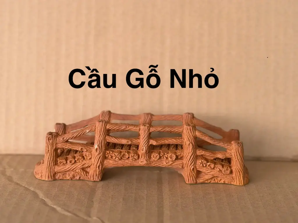 Trang Trí Đồ Gốm - Cầu Gỗ Nhỏ