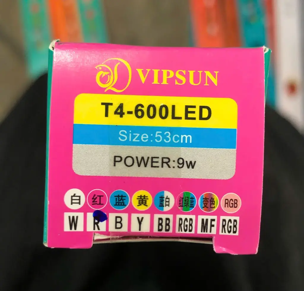 VIPSUN T4-600-LED Hồng 53cm 9W Đèn ống 