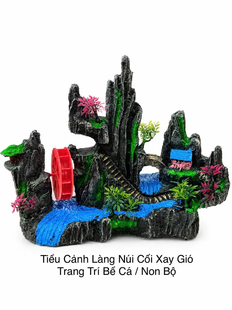 Tiểu Cảnh Làng Núi Cối Xay Gió Trang Trí Bể Cá/Non Bộ