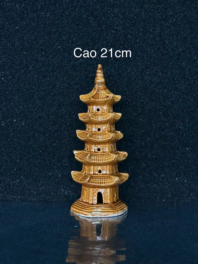 Tháp Tròn Lớn cao 21cm - Phụ Kiện Trang Trí Hồ Cá 