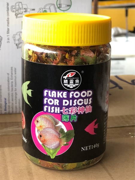 Clever Fish - Flake Food For Discus Fish (40g) Thức Ăn Cá Dĩa Dạng Lá