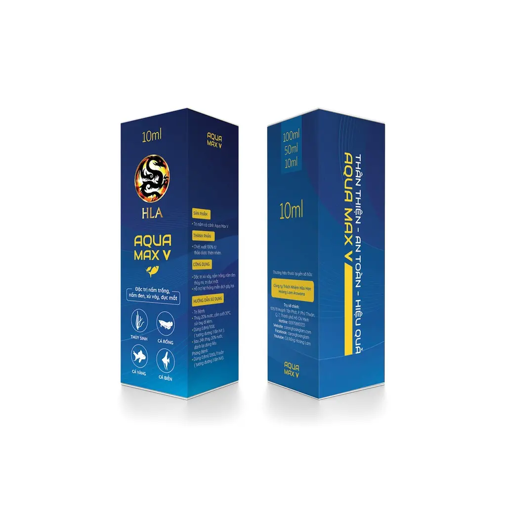 Aqua Max V (10ml) Thuốc Đặt trị nấm trắng, nấm đen, xù vảy, đục mắt