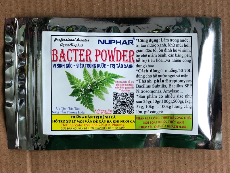 Bột Vi Sinh Gốc-Siêu Trong Nước-Trị Tảo Bacter Powder (25g)