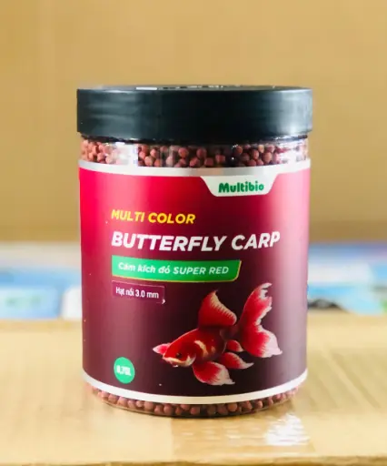 [THAN.00222] Multi Color Butterfly Carp 0.75L (Nổi) Cám kích đỏ Super Red cho Chép Sư Tử 