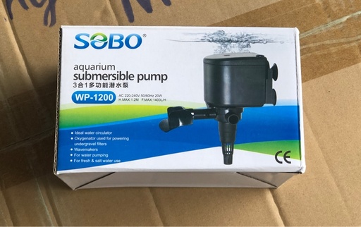[BOM.00054.WP1200] [HCH] SOBO WP-1200 (20W/1400L) Máy Bơm Chìm Có Thổi Luồng