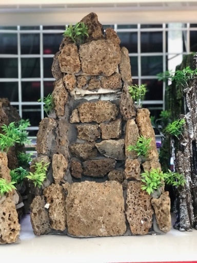 [TRATRI.00383] Trang Trí - Núi Suối Thác Cát Chảy (Lớn 42x25x10cm)