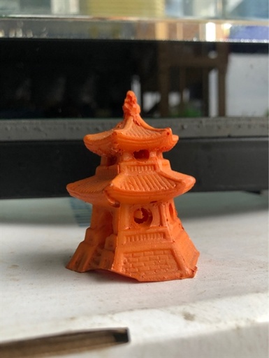 [TRATRI.00242] Trang Trí Hồ Cá - Non Bộ (Nhà Đỏ Mini)