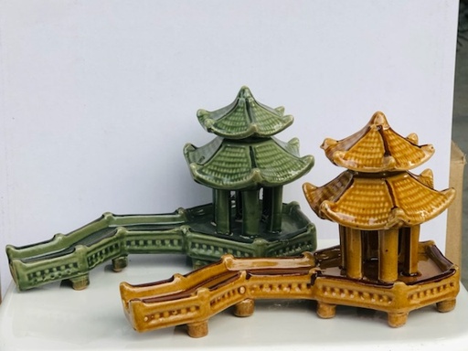 [TRATRI.00316] Trang Trí Đồ Gốm - Lầu Có Cầu