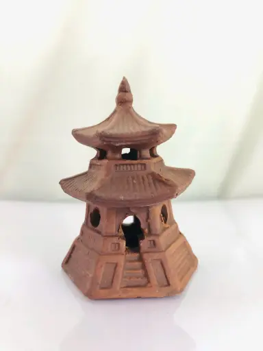 [TRATRI.00324] Trang Trí Đồ Gốm - Lầu Chui Đen Nhỏ