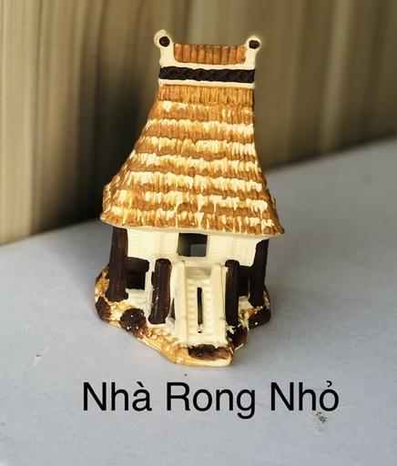 [TRATRI.00394] Trang Trí Đồ Gốm - Nhà Rong Nhỏ