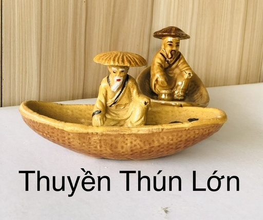 [TRATRI.00402] Trang Trí Đồ Gốm - Thuyền Thún Lớn