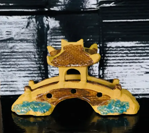 [TRATRI.00436] Trang Trí Đồ Gốm Men - Cầu Kiều Vàng Đại