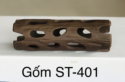 [TRATRI.00376] Trang Trí Đồ Gốm ST-401 (Ống Giả Lũa Nâu)