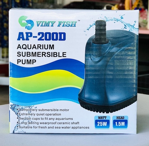 [BOM.00079.AP200D] VIMY FISH AP-200D (25W/1800L) Máy Bơm Hút Đáy 