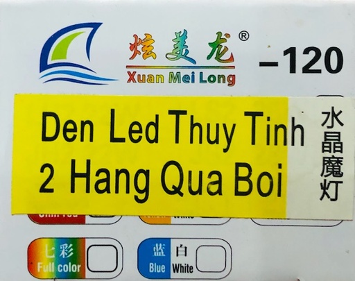 [PGF.DEN.00007] Xuan Mei Long XML-120 (Vàng) Đèn Led Thủy Tinh 2 Hàng Bóng
