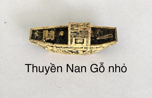 [TRATRI.00399] Đồ Gốm - Thuyền Nan Gỗ Nhỏ