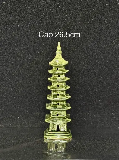 [TRATRI.00503] Tháp Vuông Lớn cao 26.5cm - Phụ Kiện Trang Trí Hồ Cá