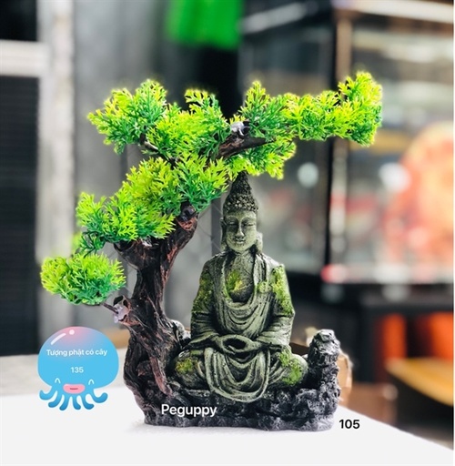 [PGF.TRATRI.00206] Trang Trí - Mã Tượng Phật Có Cây