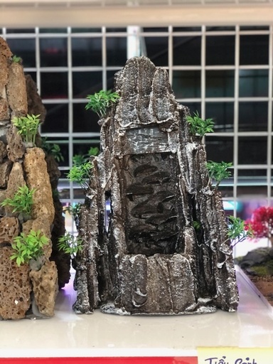 [PGF.TRATRI.00385] Trang Trí - Núi Suối Thác Cát Chảy (Trung 30x18x10cm)